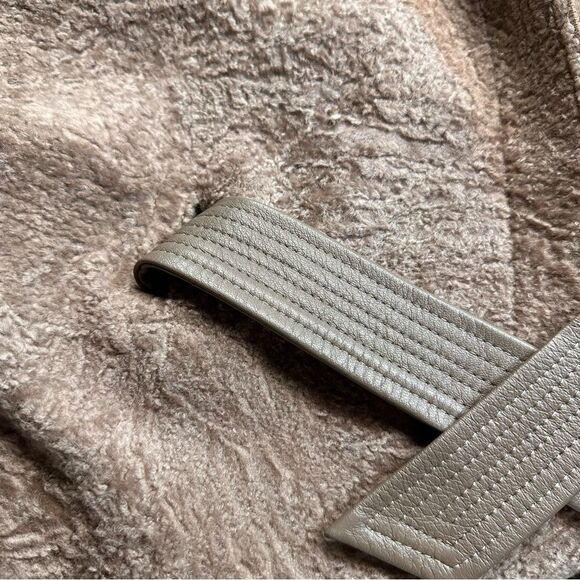 Jenni Kayne Yves Taupe Lamb Shearling 3/4 Sleeve Coat - Picture 6 of 16